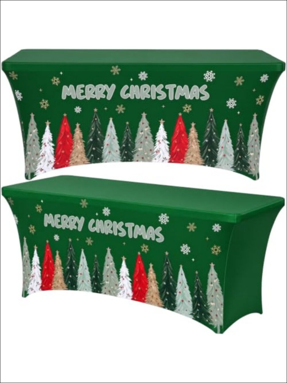 Stretch Spandex Tablecloth 6 ft Rectangular Christmas Tree Table Cover
